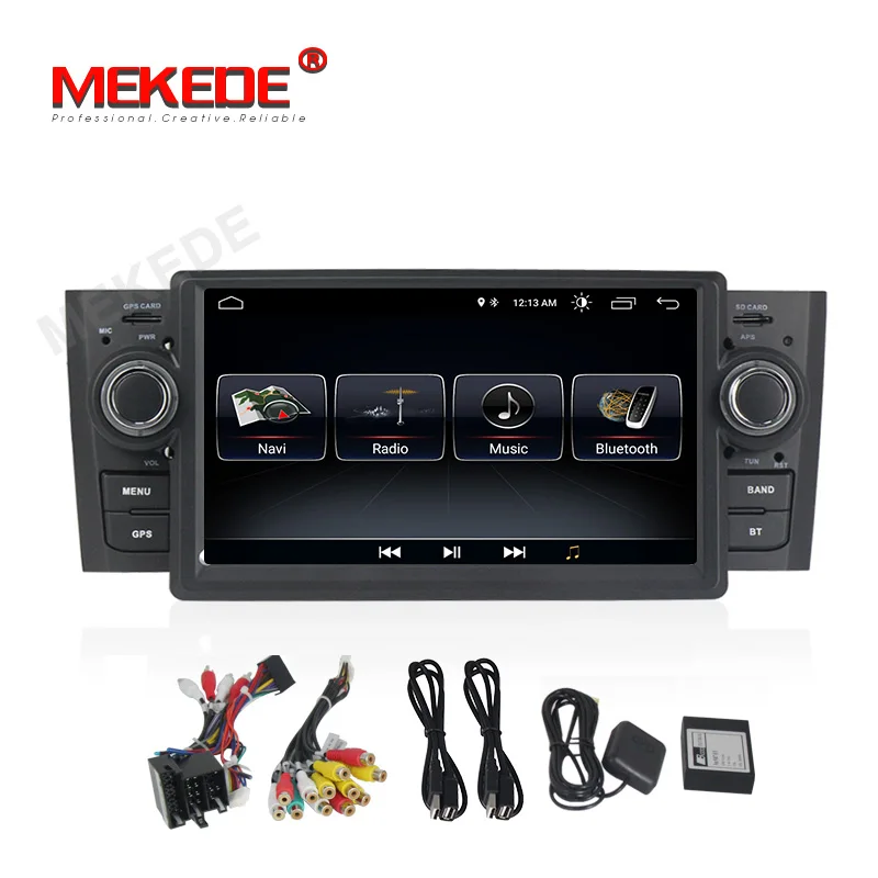 Discount Car Multimedia player GPS Android8.1 Android9.1 Car Radio 1 Din DVD For Fiat/Grande/Punto/Linea 2007-2012 Radio FM steering 4
