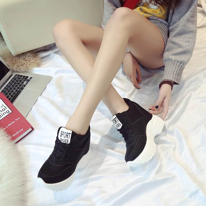 Spring 12CM Heels Wedges Breathable Woman Height Increased Shoes Autumn Women Sneakers Mesh Casual Platform Trainers White Shoes Spring 12CM Heels Wedges Breathable Woman Height Increased Shoes Autumn Women Sneakers Mesh Casual Platform Trainers White Shoes