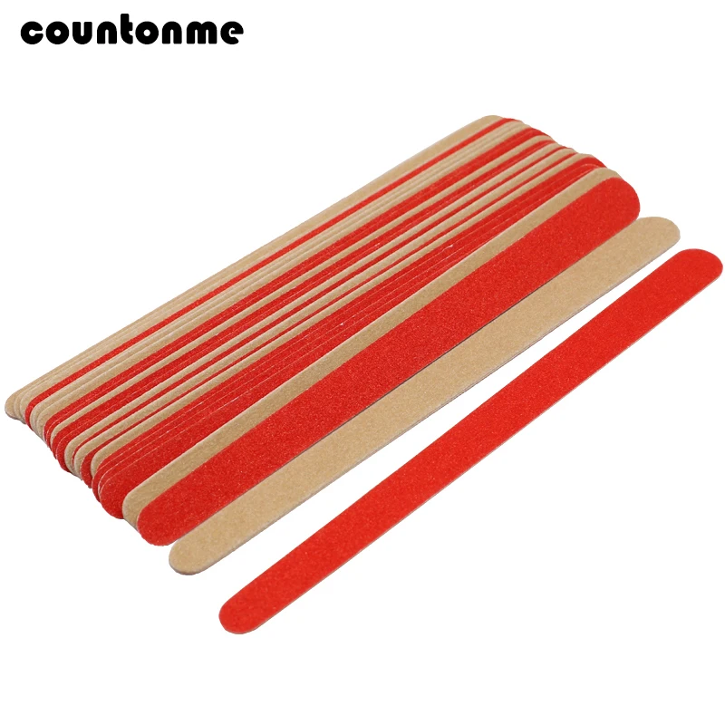 

20PCS Wooden Nail File Buffers Slim Grit Sandpaper Artificial Nail Tips Tools Disposable Cuticle Remover Callus Double Side File