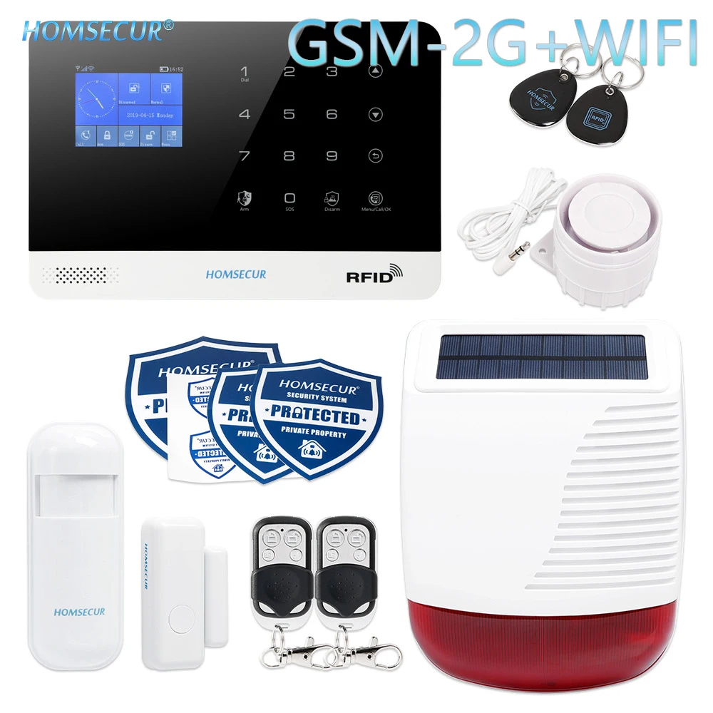 

HOMSECUR Wireless 2G WIFI SMS Autodial Burglar Intruder Alarm System with IOS/Android APP