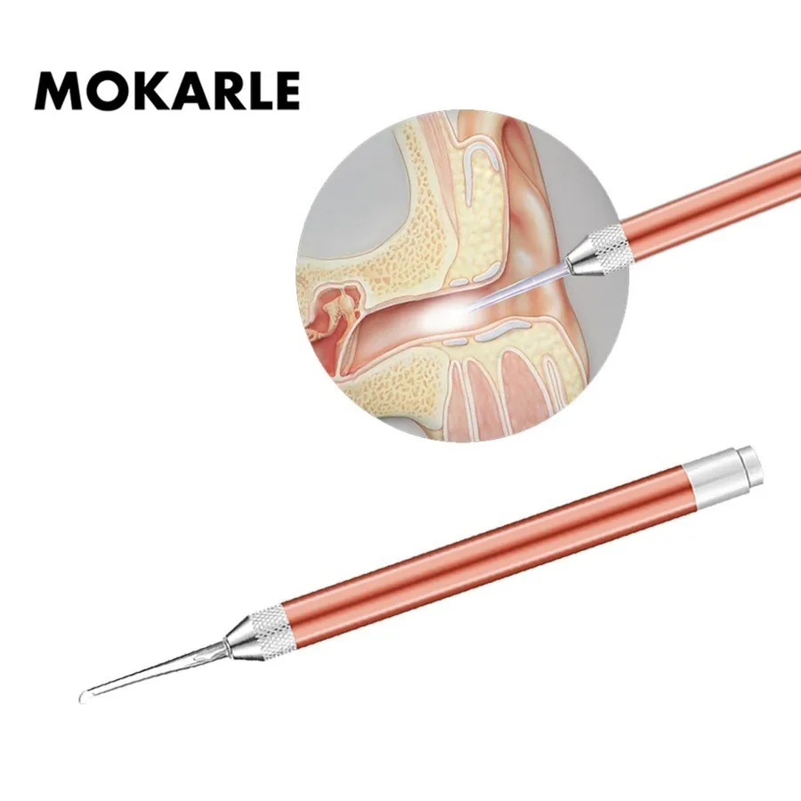 

Aluminium Alloy Earwax Cleaner Flashlight Earpick Earwax Remover Glowing Ear spoon Adult Children safety visual ear wax Cleaning