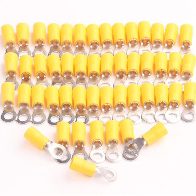 5x25PCS Yellow New Insulated Ring Terminals Car Audio Connectors 12