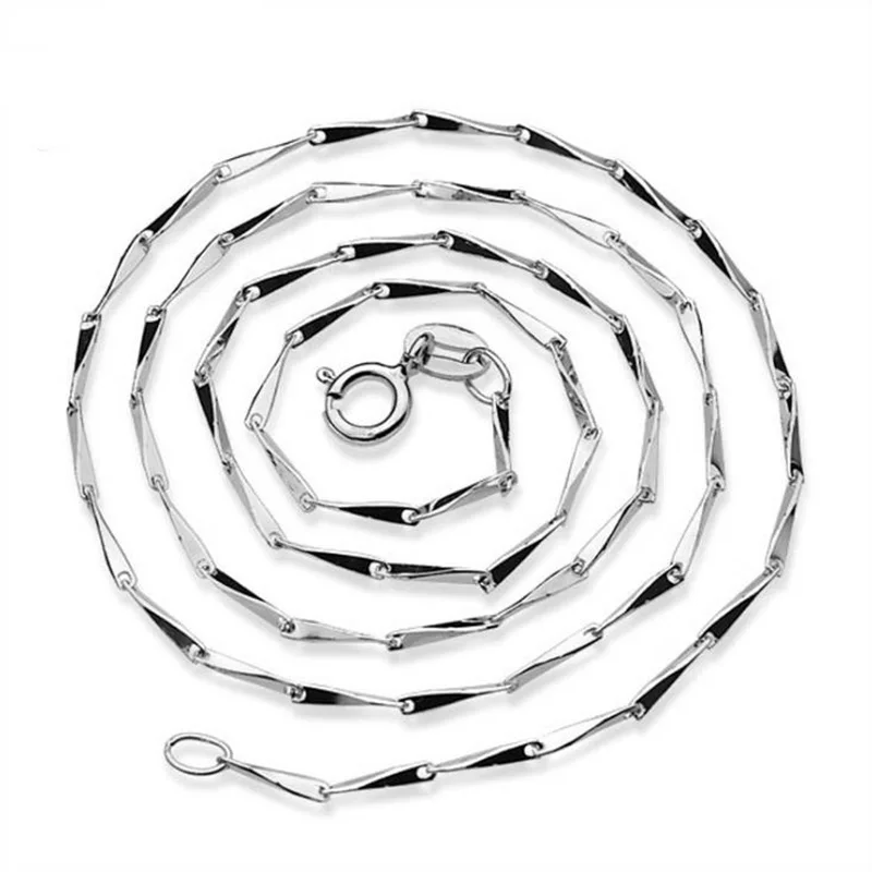 

925 Silver Unique Design Charm Chain Necklace For Women Girls Simple Style All match Party Gift Jewelry Bijoux Wholesale 2Y251