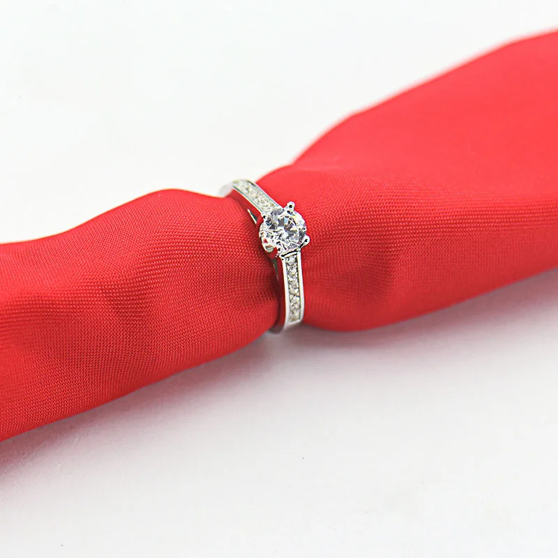 

Engagement Ring Women Cubic Zirconia Brilliant Round Cut Anniversary Infinity Ring Genuine 925 Sterling Silver Ring Gift