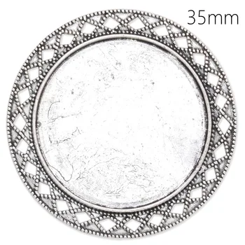 

47 MM Alloy Blank Brooch Trays, Silver Plated Jewelry Blanks Fit 35 MM Cabochons and Sticker Wholesale-C4079