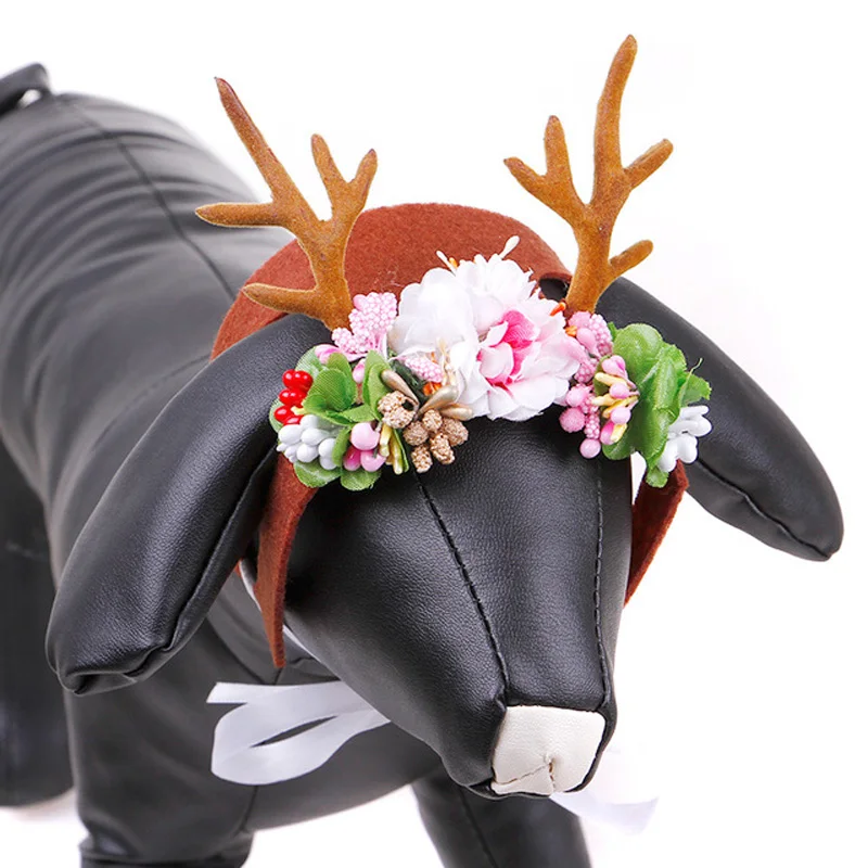 

Fast Shipping Accesorios Gato Christmas Pet Headdress Christmas Antlers For Cat Pet Decorative Hat Dog Holiday Supplies