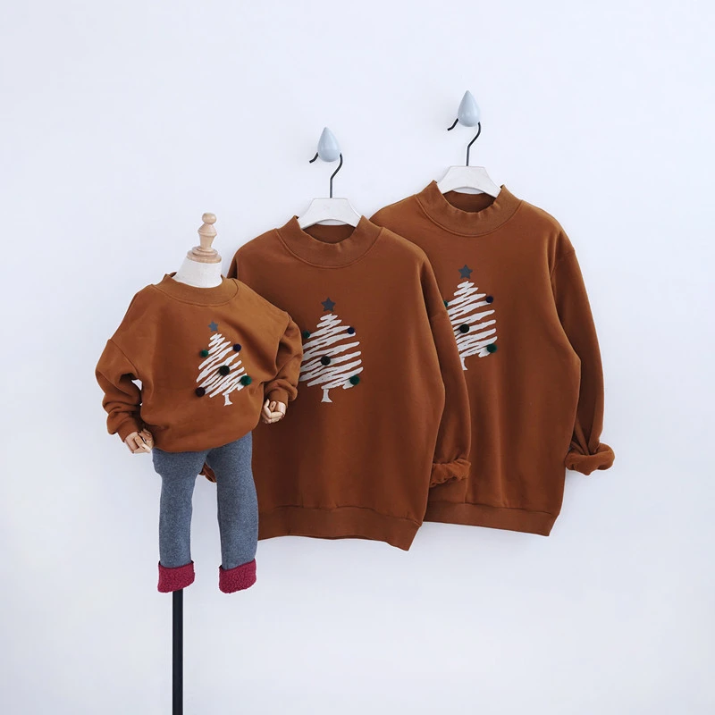Mamá y vestido y ropa para bebés sudaderas familiares a juego con árbol de Navidad juego camisetas familiares pijamas Padre hijo trajes|Trajes iguales familia| -