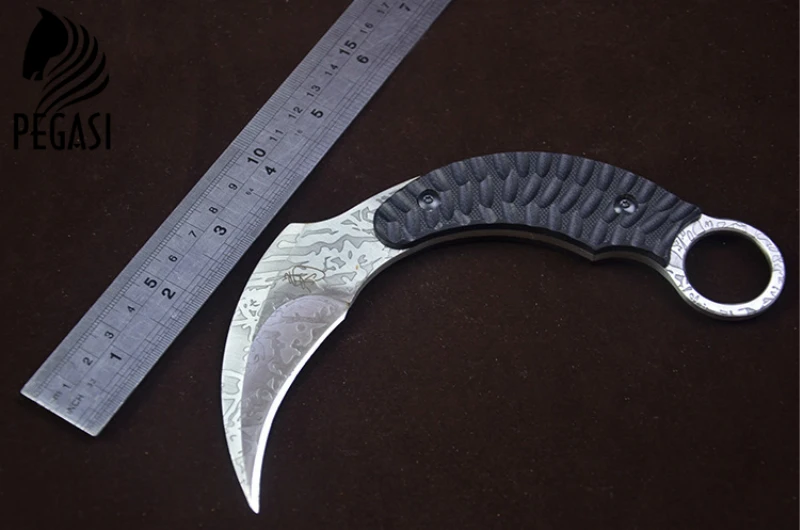 

Hot ! PEGASI Handmade Hunting Knife CS GO Never Fade Counter Strike Fighting Survival Tactical Knife Claw Camping knives Tools