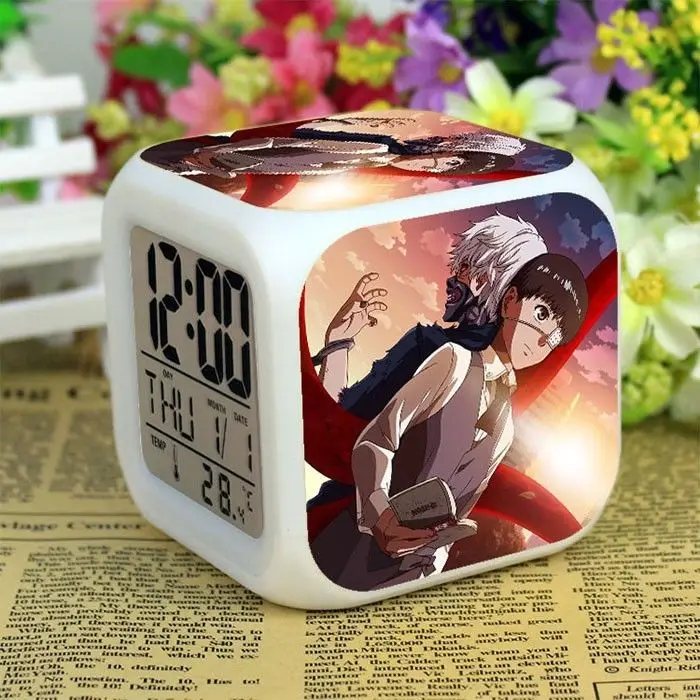 

Japanese Anime Tokyo Ghoul Kaneki Ken 7 Color Change Glowing Digital Alarm Clock