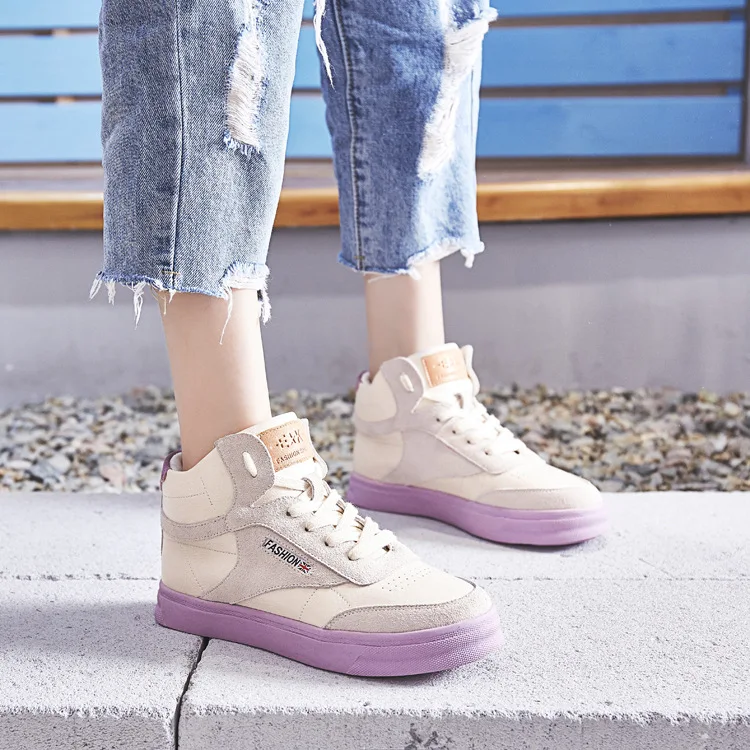 Sólido Simple Lavanda Cómodo Planos Color Y Primavera 2018 Versión Moda Coreana Casual Zapatos blanco Nueva De Femenina Suave tqOXaS