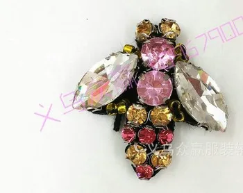 

White Rhinestone Bee Beaded Patch for Clothing Sewing on Beading Applique Clothes Shoes Bags Decoration Patch DIY CrafT Supplies