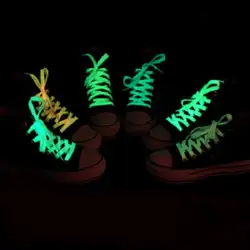 День Святого Патрика световой светодиодный шнурки Мода загораются зеленый Повседневное кроссовки шнурки Disco вечерние ночные светящиеся