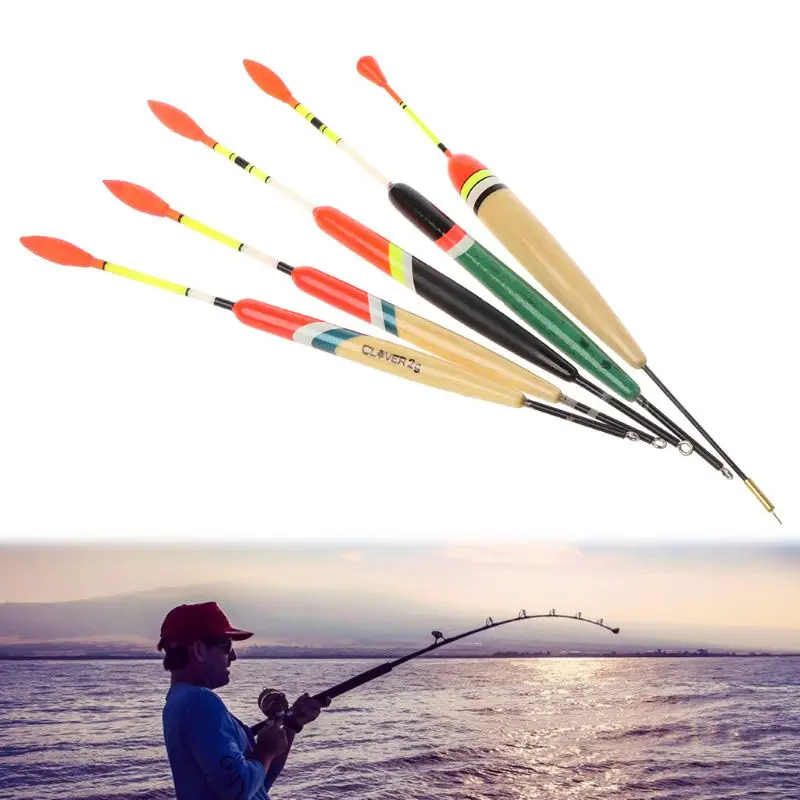 

5Pcs/Set Outdoor Bottom Fishing Floats Set Buoy Bobber Fishing Stick Floats Fluctuate Tool