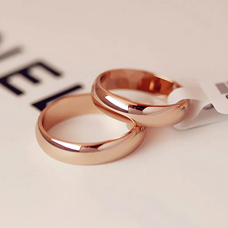 KNOCK, высокое качество, простые круглые мужские кольца, женские, розовое золото, цвет, обручальные кольца для wo, для мужчин, для влюбленных, модные ювелирные изделия, подарок