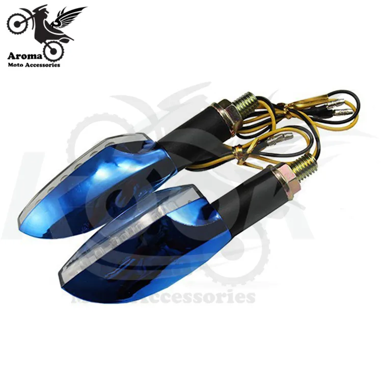 12V Синий moto rcycle светодиодный для yamaha suzuki honda мигалка Универсальный 10 мм moto мигалки moto rbike указатель поворота светильник