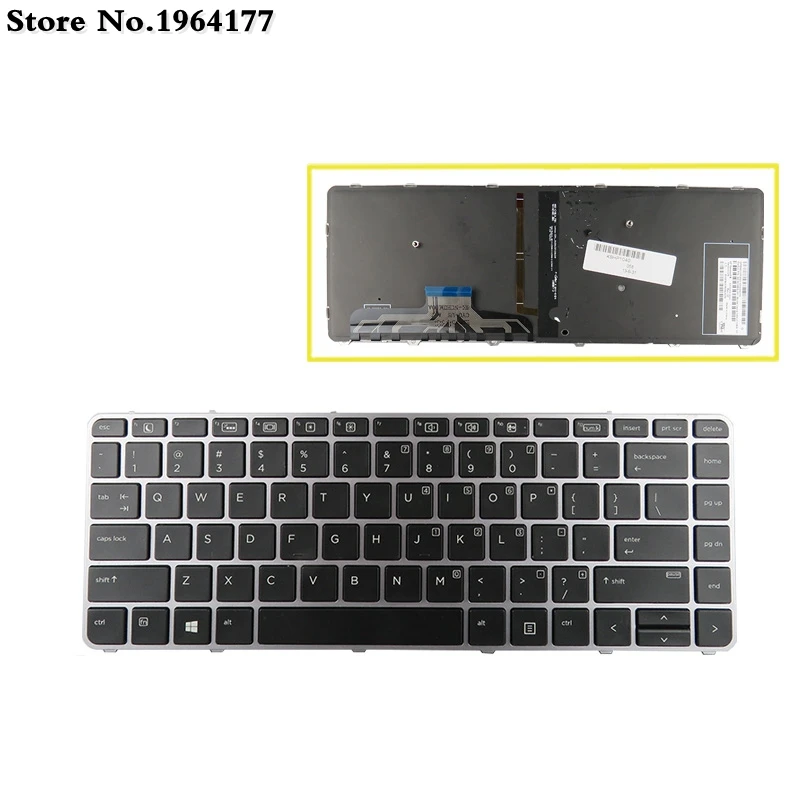 

new laptop Brazil Portuguese keyboard for HP for EliteBook Folio 1040 G1 1040 G2 backlit silver 739563-001 739563001