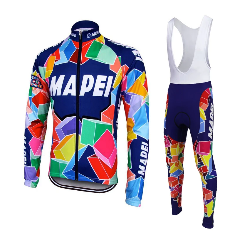 MAPEI Auturmn комплект одежды для велоспорта Джерси Pro командный костюм рубашка с длинными рукавами ropa ciclismo дышащий детский нагрудник брюки костюм