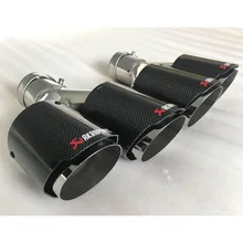 1 PC Car Modification AKRAPOVIC  Universal Dual Stainless steel Automobile Exhaust pipe  for Mazda 3 Audi