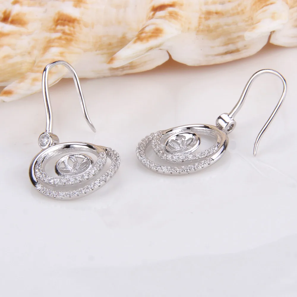CLUCI 925 серебряные серьги Bijoux Сияющий Круглый Женский жемчужные серьги монтажные серебряные 925 циркониевые висячие серьги