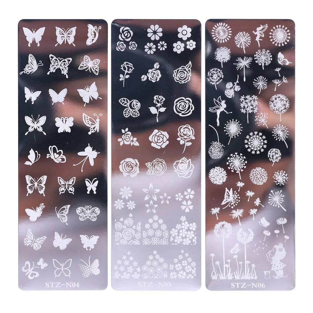 1 шт дизайн ногтей штамп ногтей штамповка шаблон цветок Геометрические Животные DIY Дизайн ногтей Маникюр изображения пластины трафарет JISTZN01-12