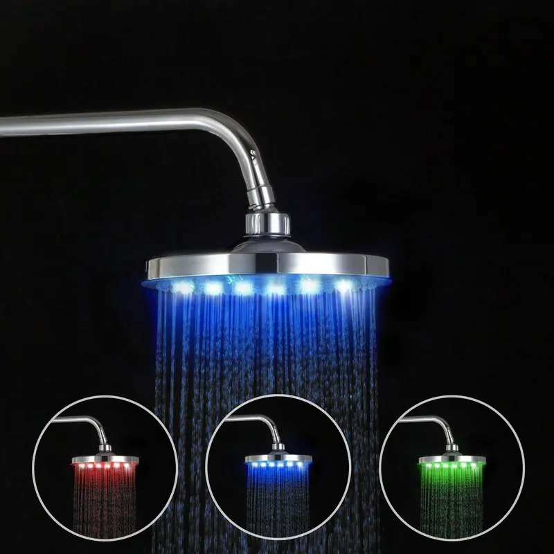 Ceiling/Wall Mounted Round Brand Chrome Multi-color LED Shower Faucet Head Water Power D16 | Обустройство дома