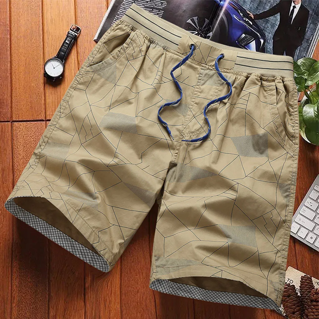 

Men Shorts Summer Plus Size Cotton Elastic Waist Loose Army Green Male Cargo Shorts For Man Casual Short masculino