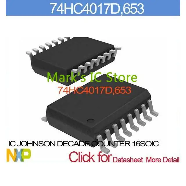 74HC4017D,653 IC JOHNSON DECADE COUNTER 16SOIC 74HC4017D 74HC4017