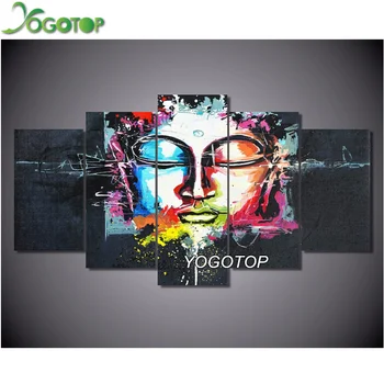 

YOGOTOP DIY Diamond Painting Cross Stitch 5D Diamond Embroidery Full Diamond Mosaic Needlework Buddha 5pcs/set ML061