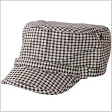2015 cool spring and summer grid closed cotton Ms. madam lady girl women army cap 4color 1pcs brand new arrive