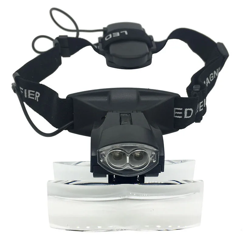 

1.0x~6.0x Multi Power Loupes Head Magnifying Glass With 2 LED 5 Lens Plates