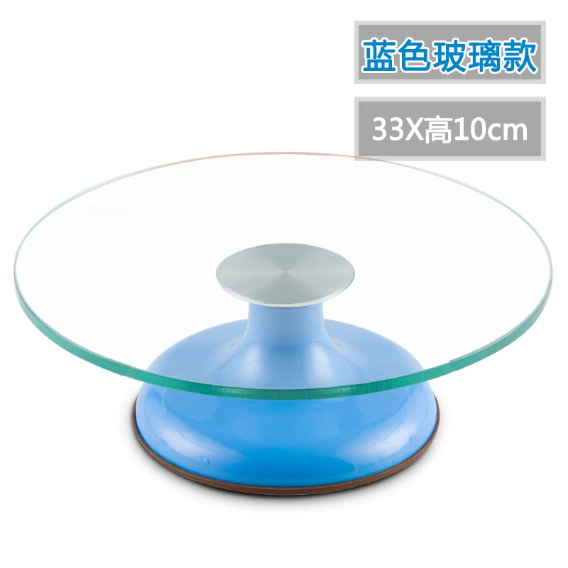 Стеклянная Монтажная Цветочная Кровать форма торта пластиковый нескользящий вращающийся диск инструмент для выпечки трубопровод костюм - Цвет: Navy Blue