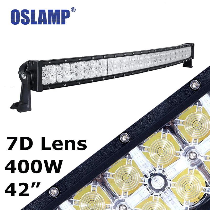 

Oslamp Curved 7D 42inch Led Light Bar+Daytime Running Light Combo 400W Offroad Driving Led Light 12v 24V Car SUV Pick-Up Led Bar
