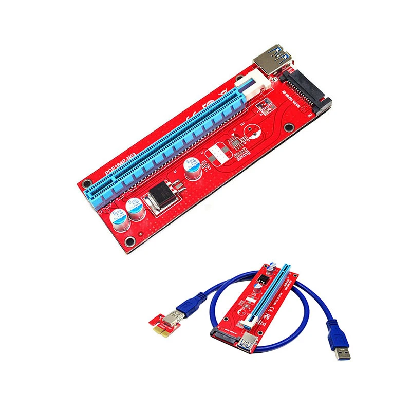 60 см USB3.0 PCI-E Экспресс 1x к 16x Extender адаптер Riser Card SATA 15PIN Питание кабель Майнинг Биткойн устройств Плата расширения