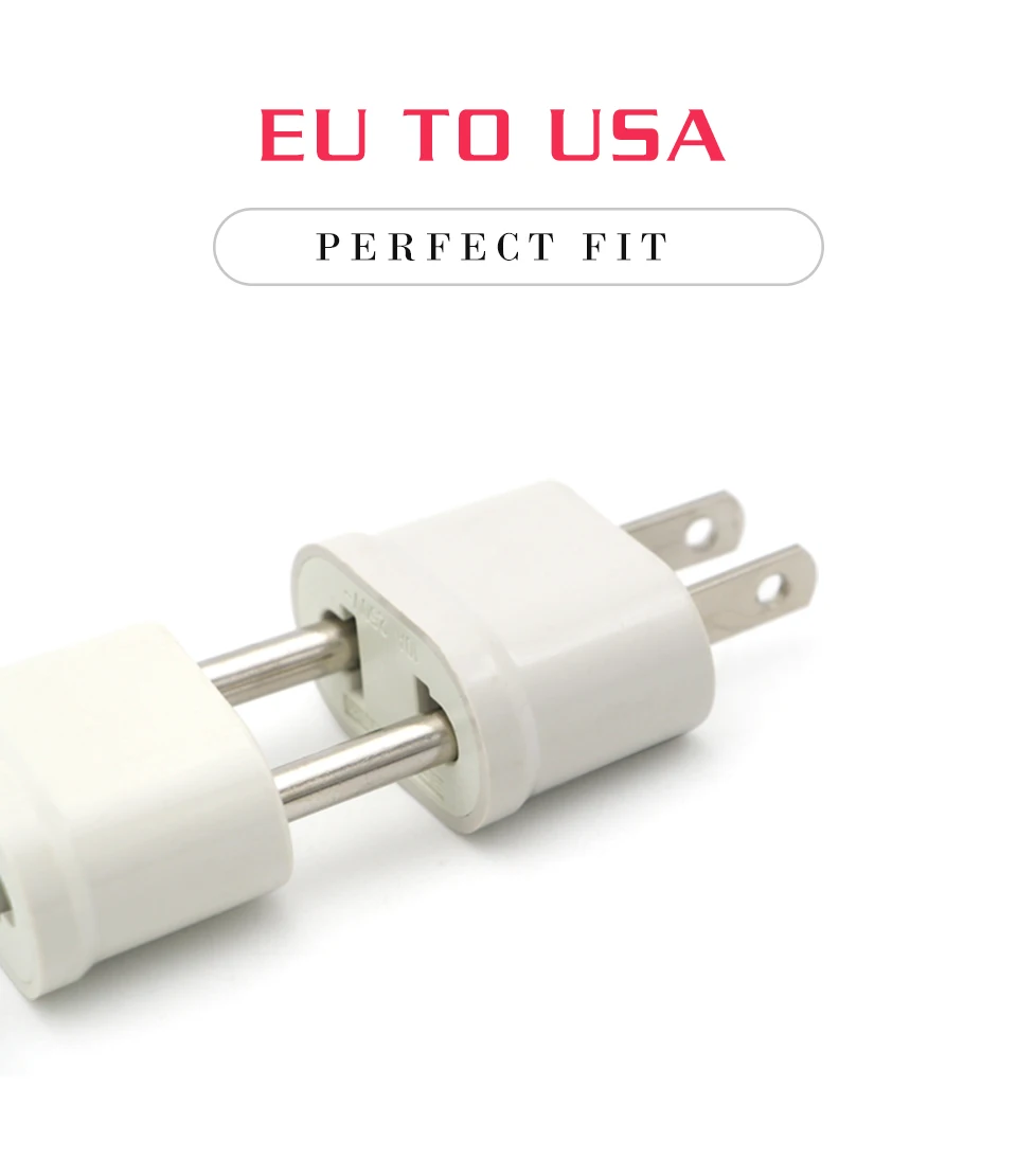 1PC US Adapter Plug EU to US Travel Wall Electrical Power Charge Outlet Sockets 2 Pin Plug Socket Euro Europe To USA (9)