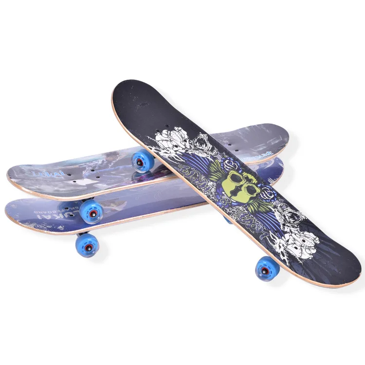 Four Wheel Skateboard Double Rocker Skate Board Maple Wood Road Adult
