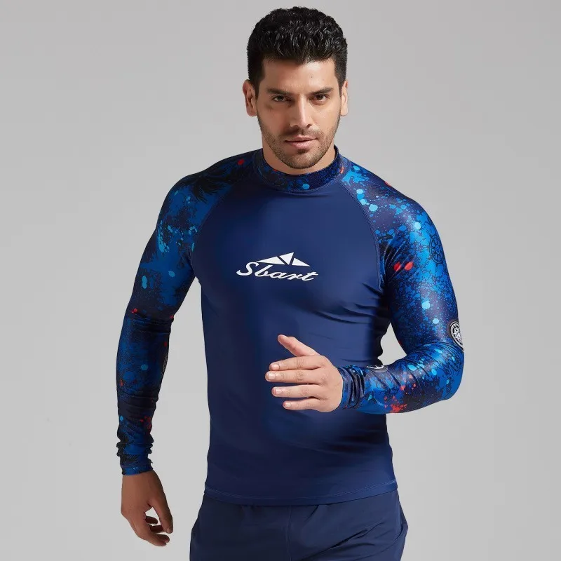 Купальник с длинным рукавом Rashguard для мужчин Rashguard лайкра УФ костюм для серфинга воды Тренажерный зал Спорт парусный плавание футболка гидрокостюм для дайвинга