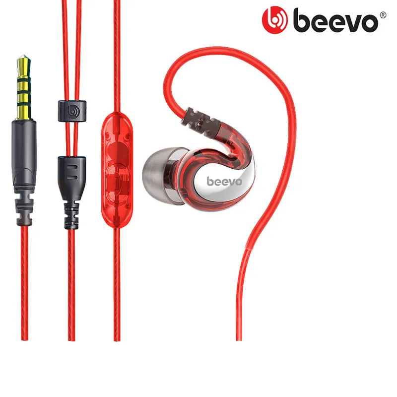 Beevo спортивные наушники вкладыши для бега стереонаушники TruBass металлические с