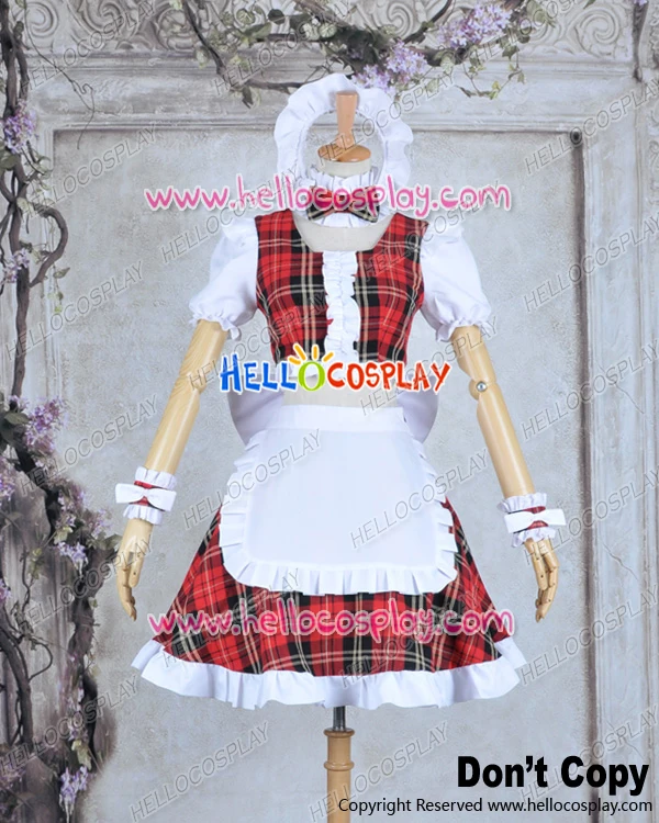 Lollipop Chainsaw Cosplay Cheerleader Juliet Starling Costume Maid Dress H008