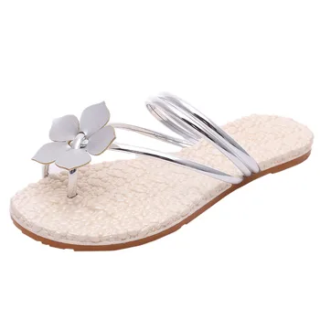 

Women Summer Vintage Gladiator Shoes Beach Flowers Flat Heel Anti Skidding Sandals Flat Heels Slippers Lady Beach Sandalias