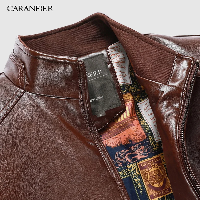 CARANFIER 2019 Новая зимняя мужская куртка из овчины модная однотонная натуральной