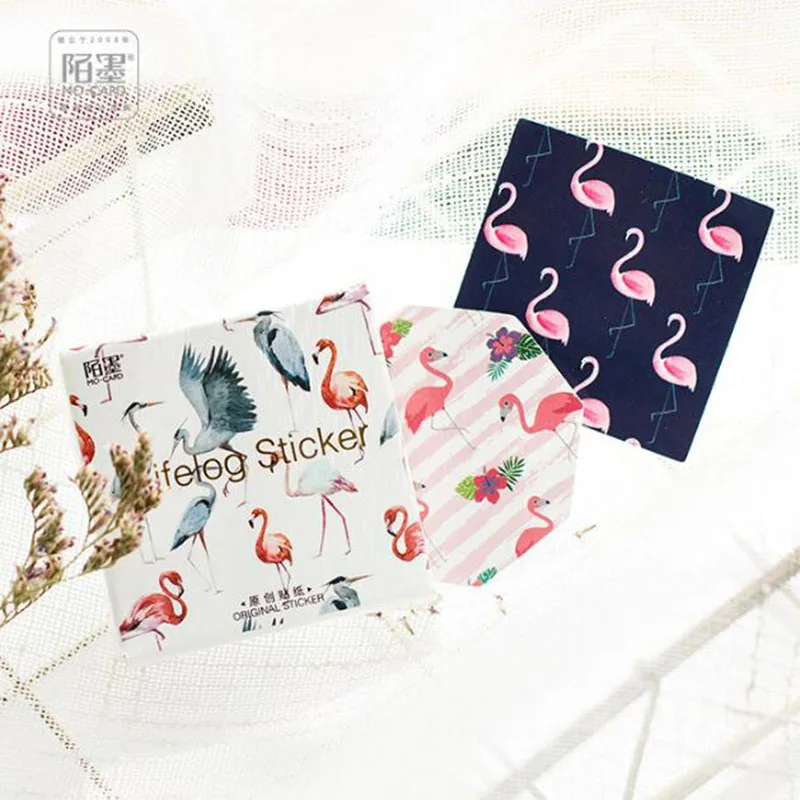 Cute Stickers Cartoon Flamingo Dream Color Hand Book Album Mobile Phone Decorative Stickers Seal Stickers Diy Scrapbook Stickers