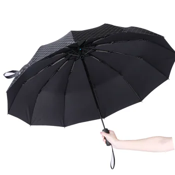 

Men Business Automatic Umbrella Female Windproof Stainless Steel Umbrellas Rain Women 3Folding Umbrella Large Outdoor paraguas