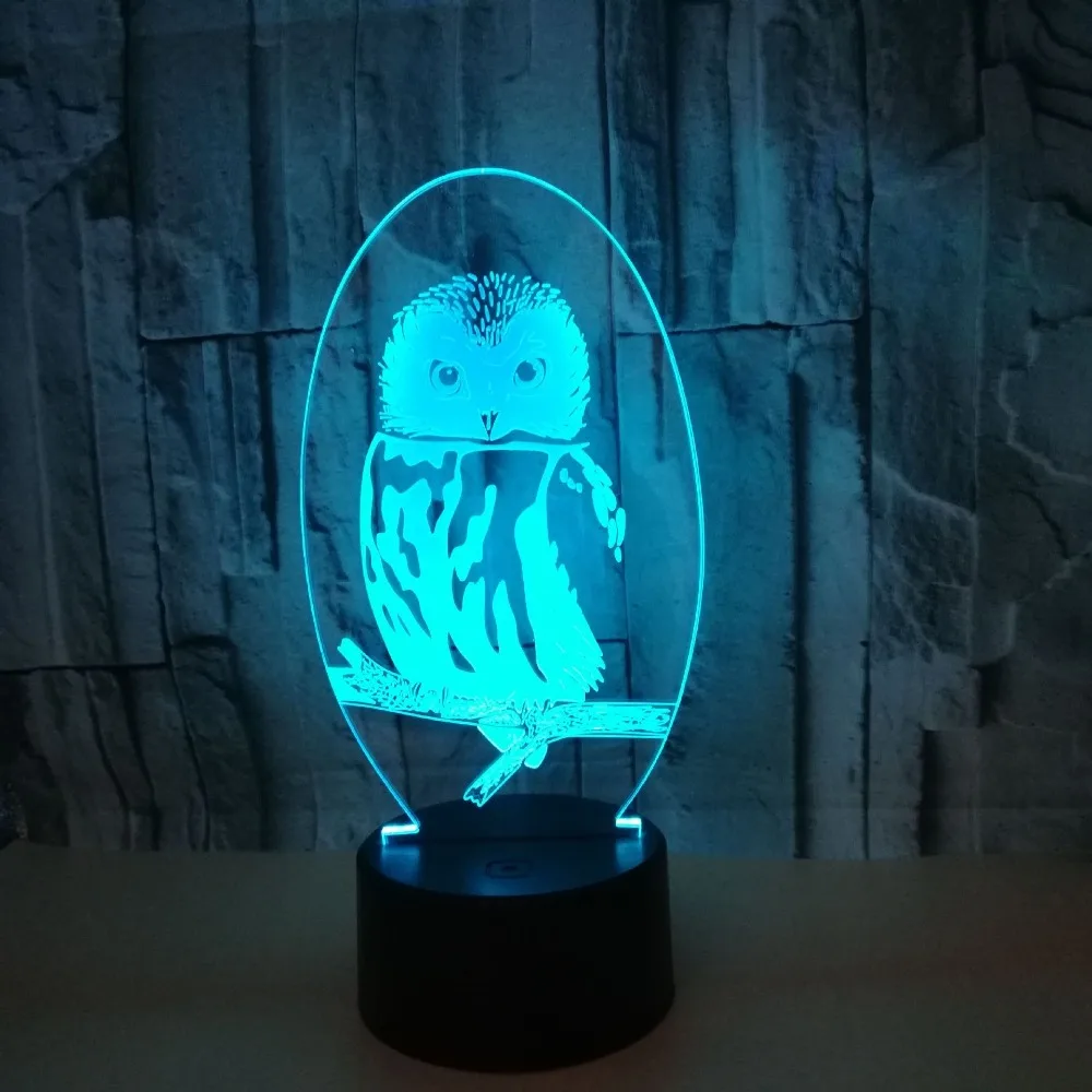 Милый Olw Форма LED 3D ночник красочный 3d настольная лампа декор комнаты для детей