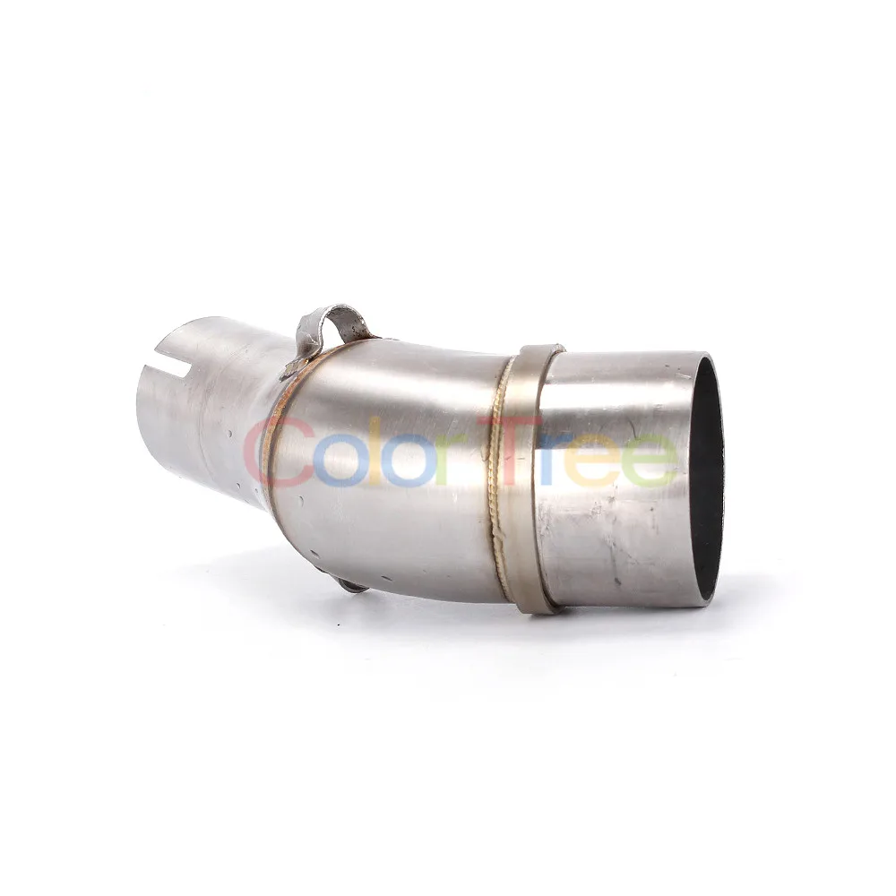 

Motorcycle Muffler Mid Pipe Universal Exhaust Mid Link Connect Modified Pipe Tube For YAMAHA R25/R3 2015-2018