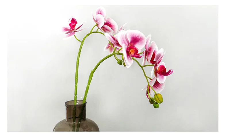 Flone Artificial Silk Fake Flowers 70cm Artificial Butterfly Orchid Flowers Branch Wedding Living room Home Warm Decoration (13)