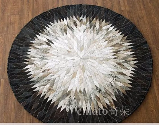 

Fashionable art carpet 100% natural genuine cowhide leather used rugs for sale