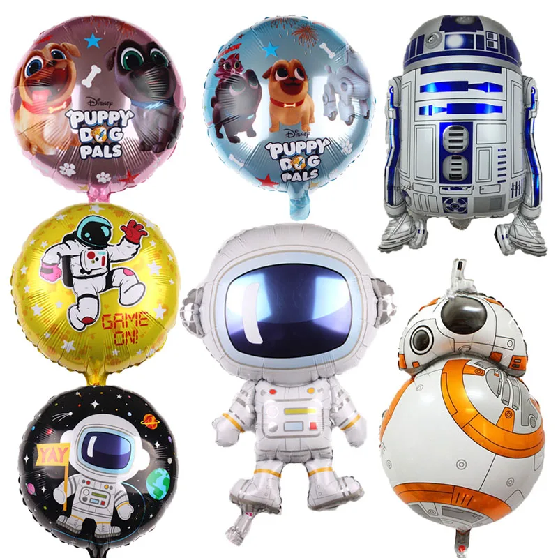 

1PC Spaceman Star Wars Balloons Star Wars R2-D2 BB-8 Robot Foil Balloon Puppy Dogs Pals Children's Birthday Party Decorations