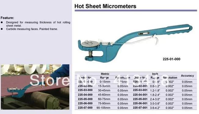Микрометры горячего листа 0-15mm.0-0.6inch.225-01-000