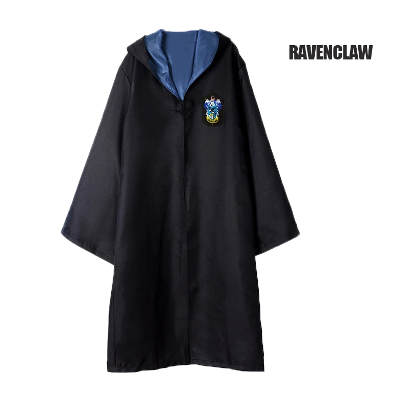 Robe Cape Cloak With Tie Scarf Wand Potter Glasses Ravenclaw Gryffindor Hufflepuff Slytherin Costume Adult Potter Cosplay - Цвет: Ravenclaw