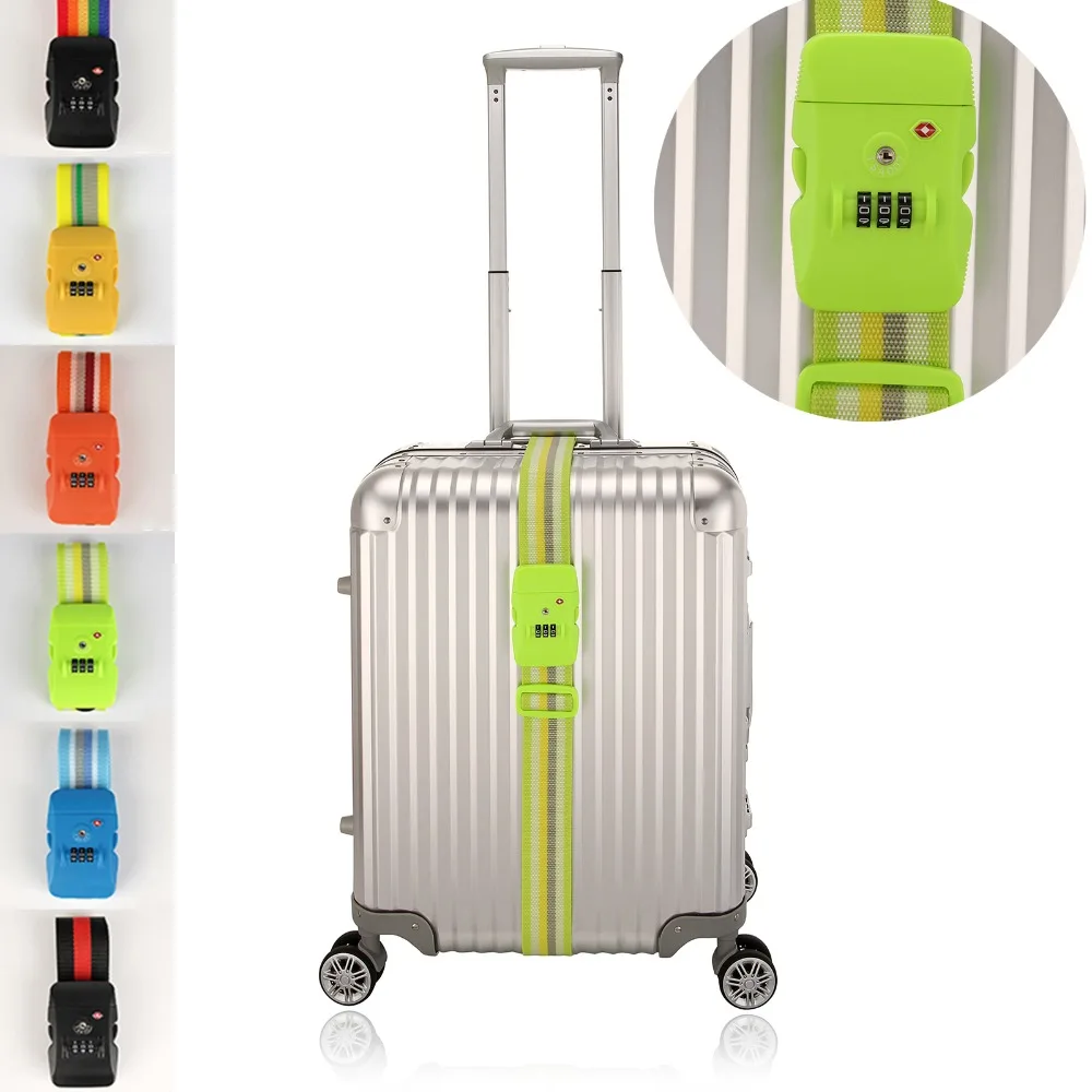 

Adjustable Sigle Luggage Suitcase Strap With TSA 3-Digit Combination Lock Travel Airport Security Friendly Packing Blet